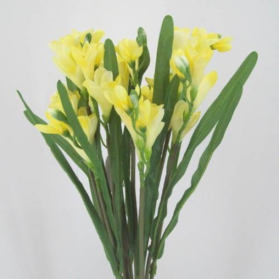 Silk Freesias Bunch Yellow 50cm Artificial Flowers